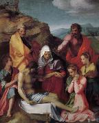 Andrea del Sarto The dead Christ of Latter-day Saints and Notre Dame oil